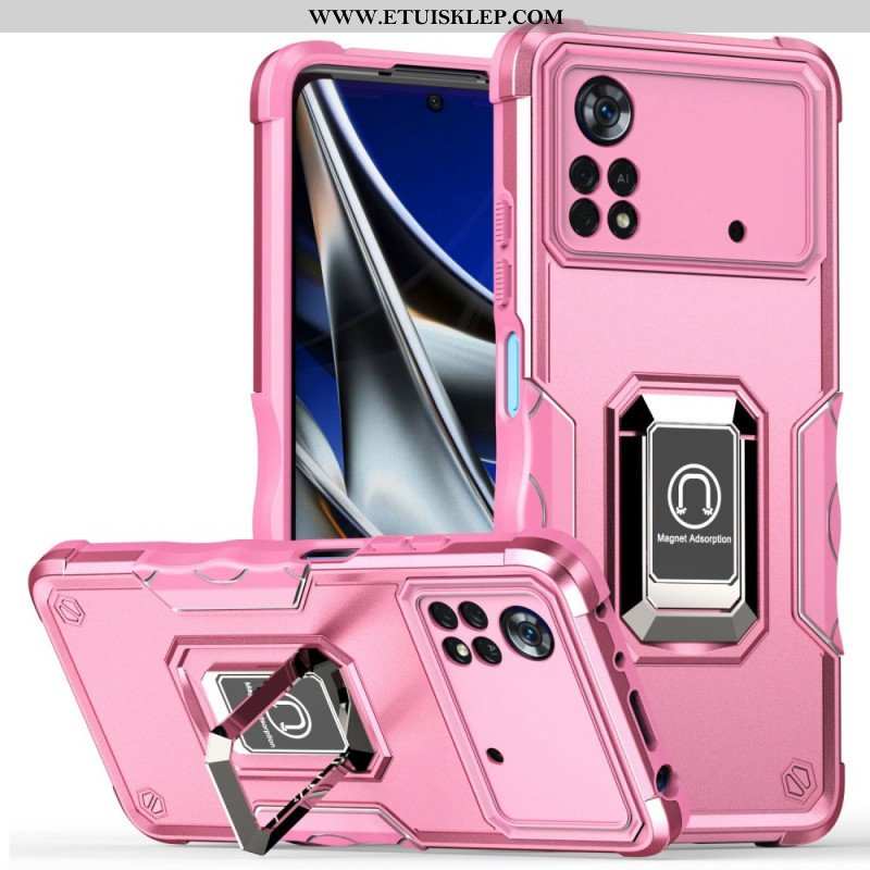 Etui do Poco X4 Pro 5G Wsparcie Pierścienia Z Efektem Metalu